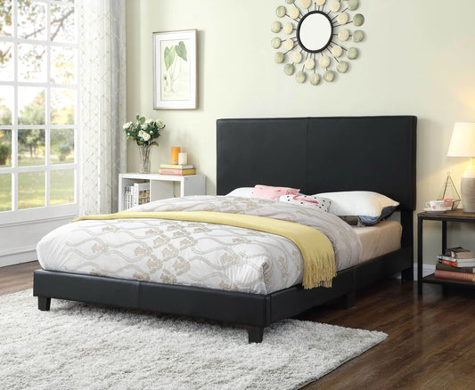 Black PU Upholstered Bed - GracePalaceFurniture