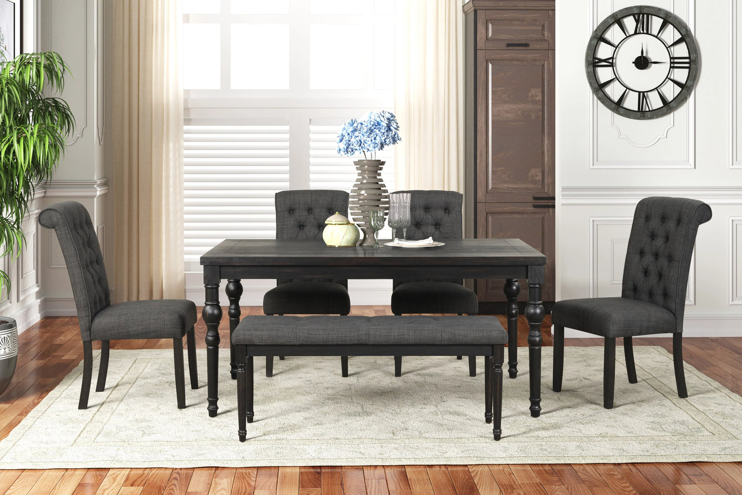 Wooden Dining Table Tabletop in Espresso Brushed - GracePalaceFurniture