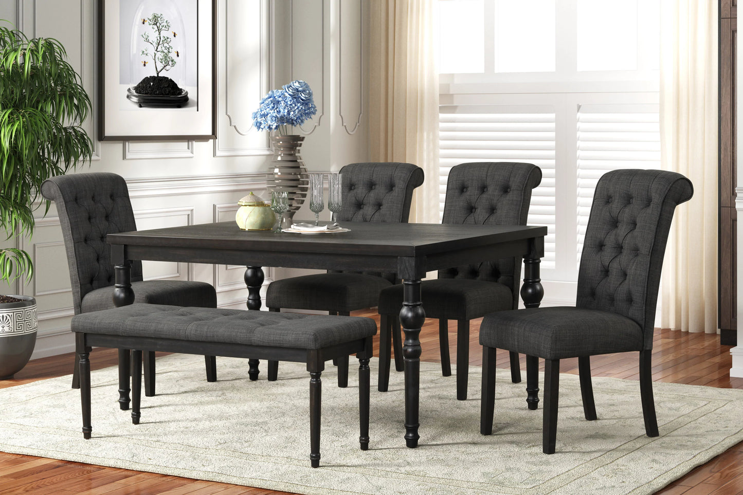 Wooden Dining Table Tabletop in Espresso Brushed - GracePalaceFurniture