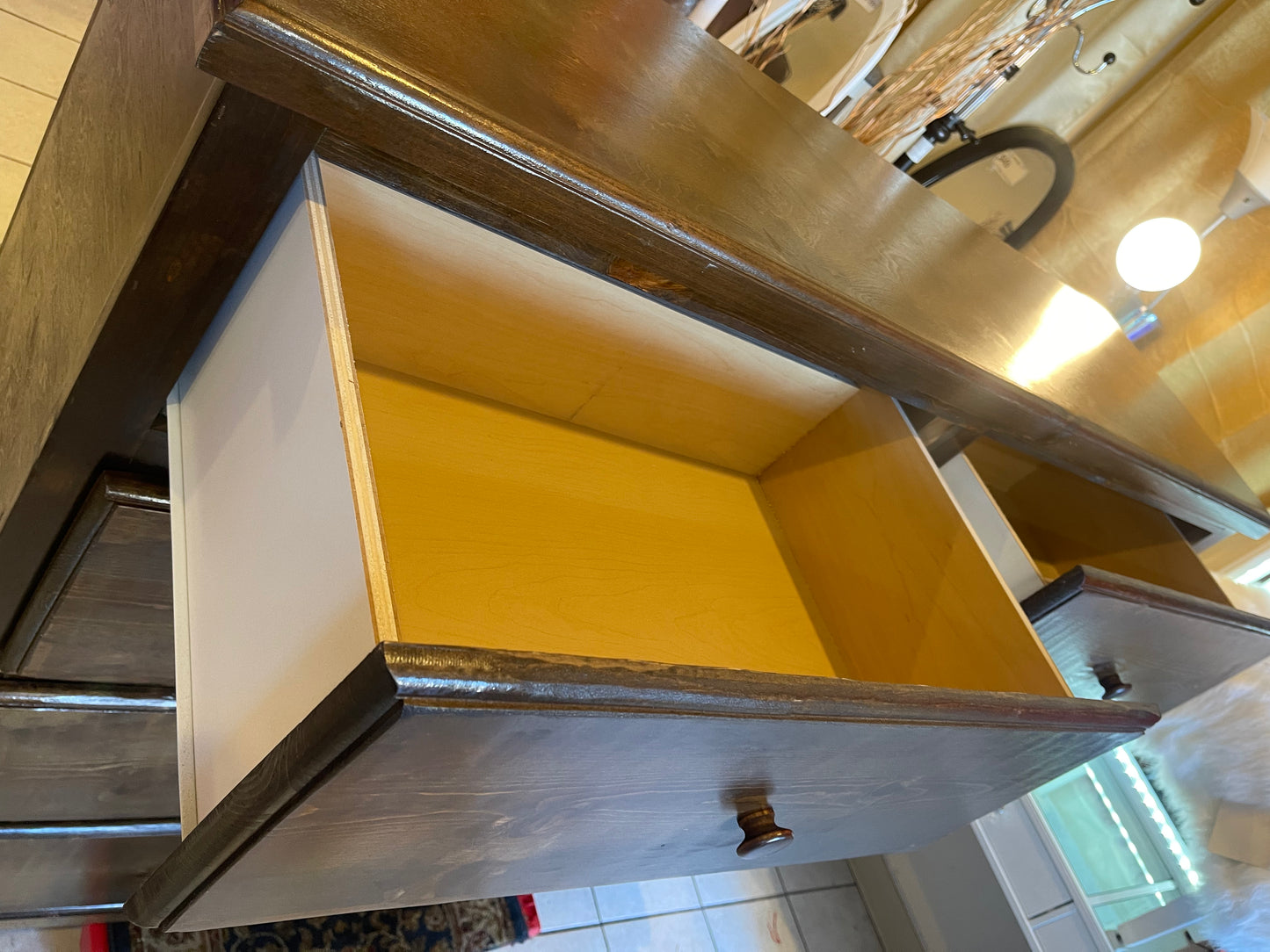Pine Wood Double Chest Espresso Dresser.