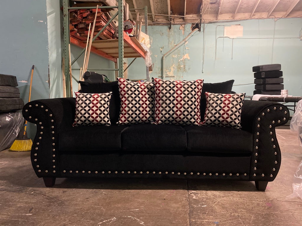 Black Sofa & Love Seat Set.
