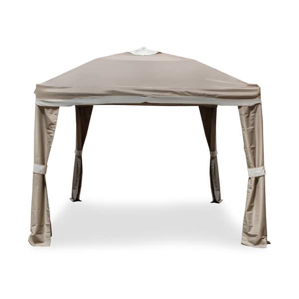 Merra 10'x10' Outdoor Pop-up Steel Gazebo with Carrying Case, Soft Top Canopy and Curtains by Furniture of America