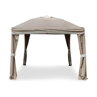 Merra 10'x10' Outdoor Pop-up Steel Gazebo with Carrying Case, Soft Top Canopy and Curtains by Furniture of America