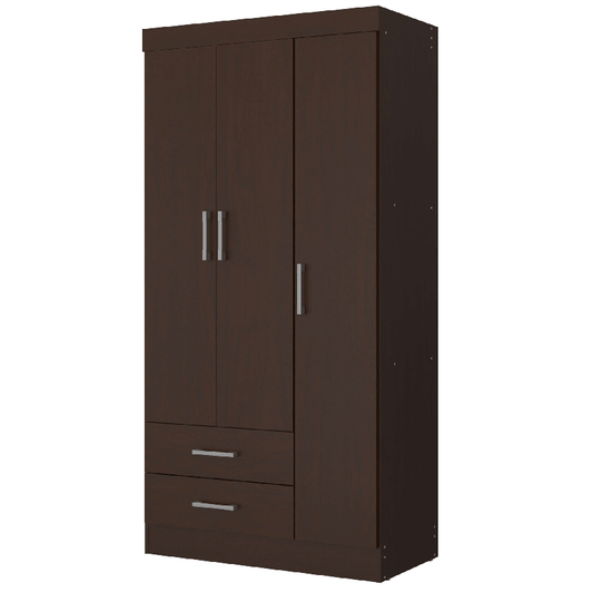 3 Door Wardrobe Closet (Tobacco)