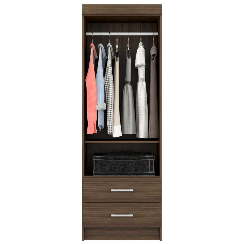 Closet with 2 Drawers In Rustic Oak