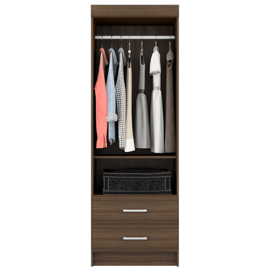Closet with 2 Drawers In Rustic Oak