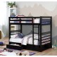 CALIFORNIA Twin/Twin Bunk Black Solid Wood Veneer