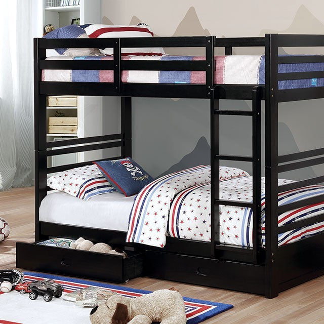 CALIFORNIA Twin/Twin Bunk Black Solid Wood Veneer