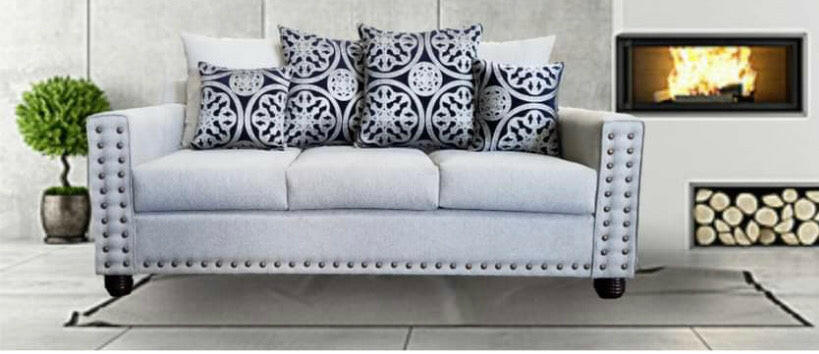 Grey Fabric Sofa & Loveseat set.