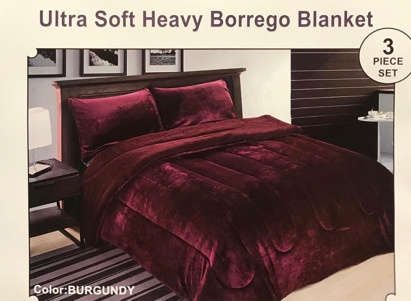 Ultra Soft Heavy Borrego Blanket 3pcs set.