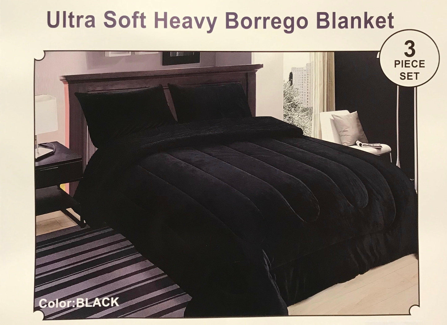 Ultra Soft Heavy Borrego Blanket 3pcs set.