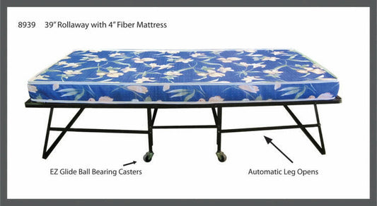 roll-away bed with 5" mattress.