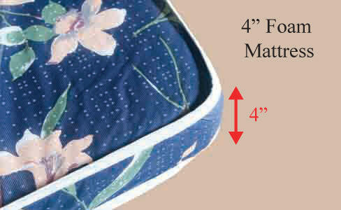 roll-away bed with 5" mattress.