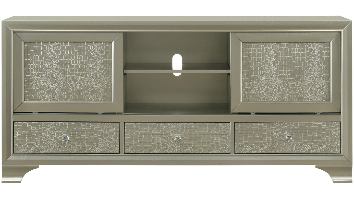 Lyssa Beige TV Stand w/ Crocodile Texture