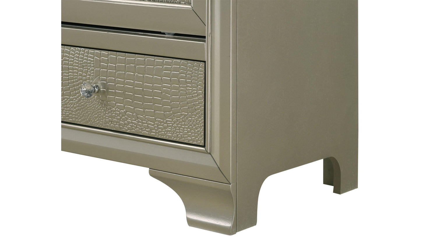 Lyssa Beige TV Stand w/ Crocodile Texture