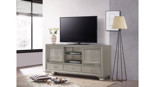 Lyssa Beige TV Stand w/ Crocodile Texture