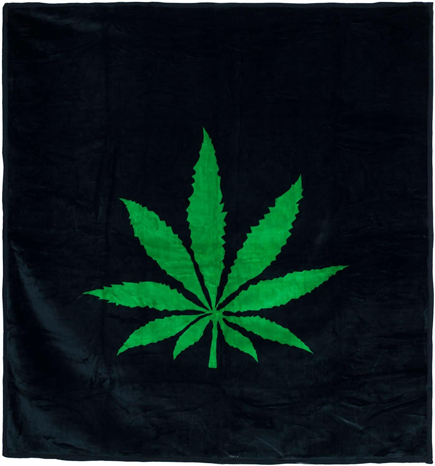 Marijuana Leaf Heavy Thick Plush Mink Blanket-8 Pound king size.