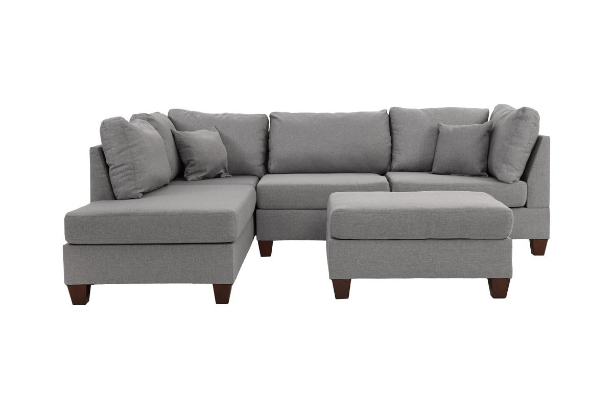 Gray 2 Pcs Sectional Sofa Set