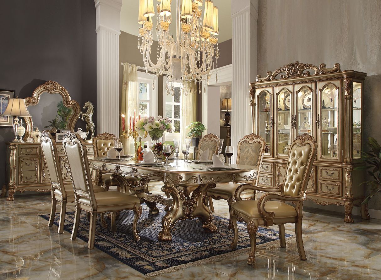 Dresden Gold Patina & Bone Dining Table