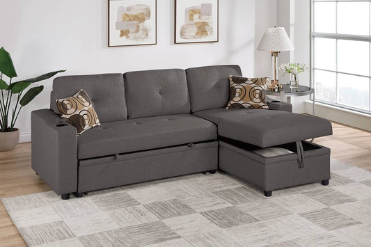 Ash Grey Convertible Sectional