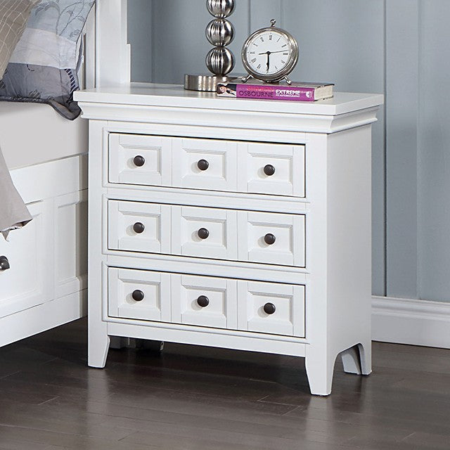 CASTILE Night Stand w/ USB, White