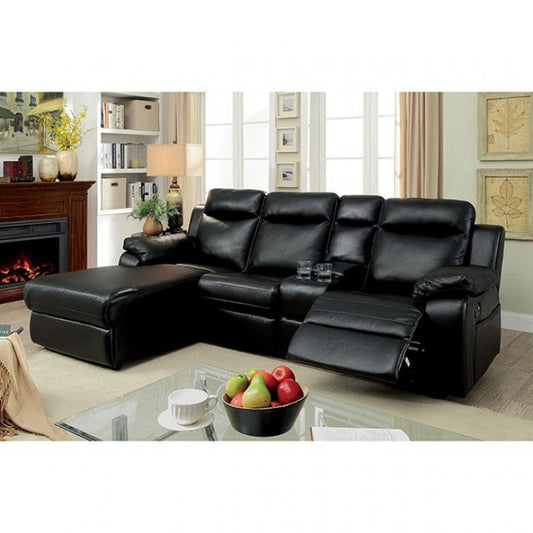 Hardy | Sectional w/ Console Black