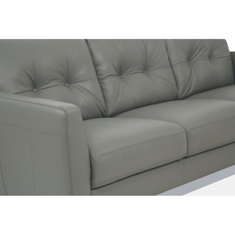 Radwan Pesto Green Leather Sofa