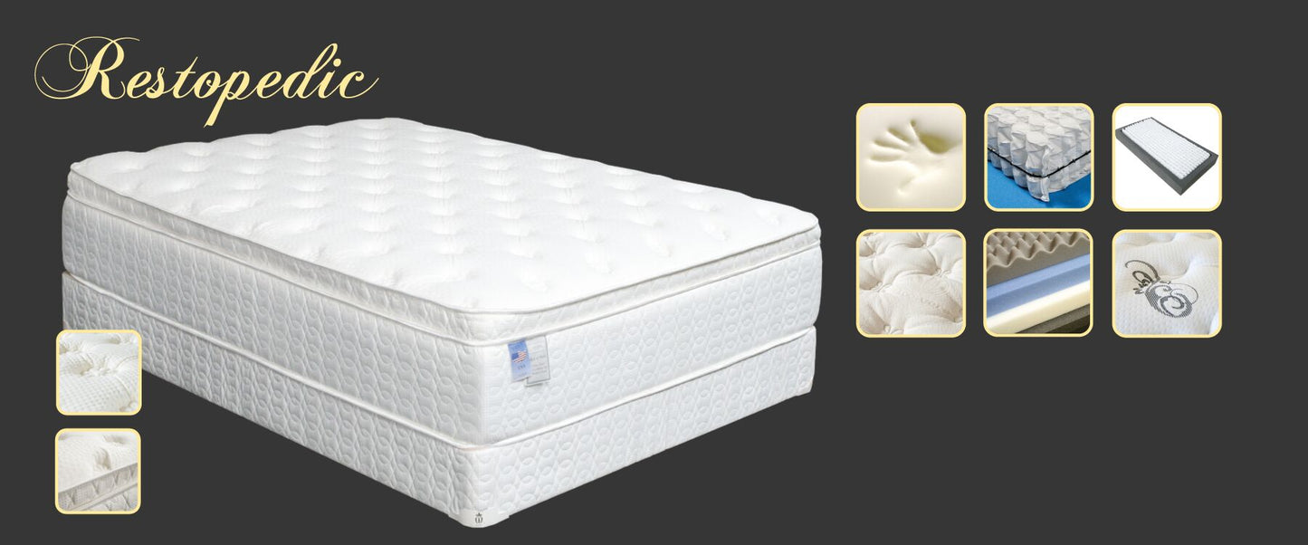 Restopedic Euro PillowTop Plush Mattress HT: 16"