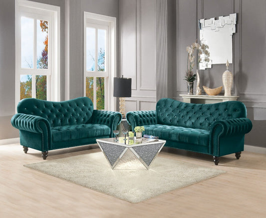 Iberis Green Velvet Sofa