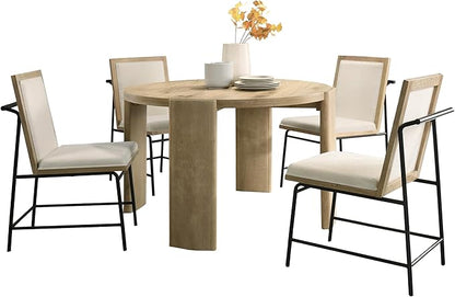 Edenbridge oak finish wood round dining table set