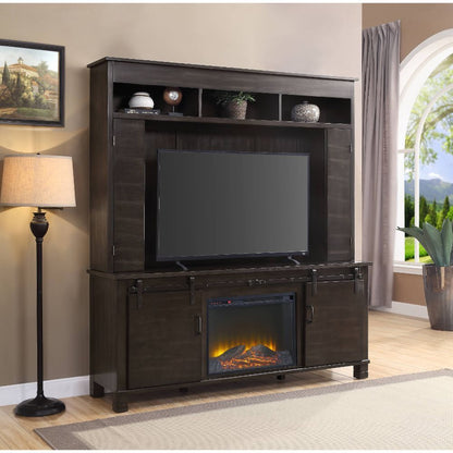 Apison Espresso Entertainment Center w/Fireplace