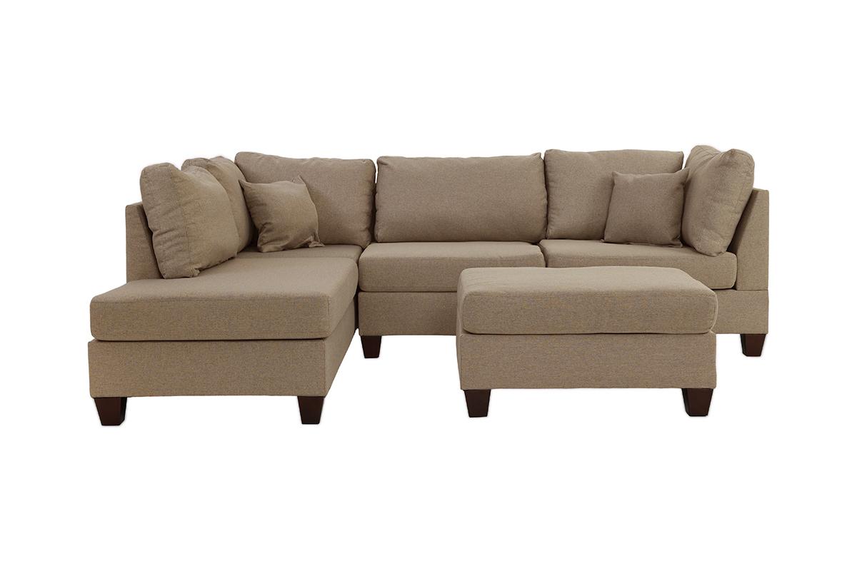 beige 2 Pcs Sectional Sofa Set