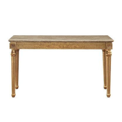 Acme Furniture Daesha Sofa Table in Marble/Antique Gold 81718