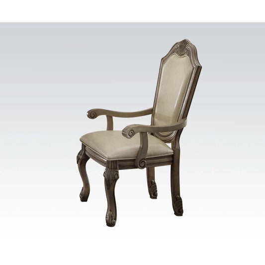 Chateau De Ville PU & Antique White Arm Chair