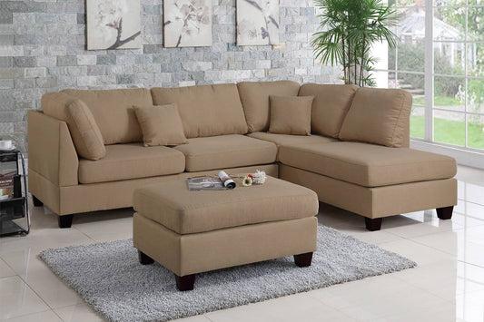 beige 2 Pcs Sectional Sofa Set