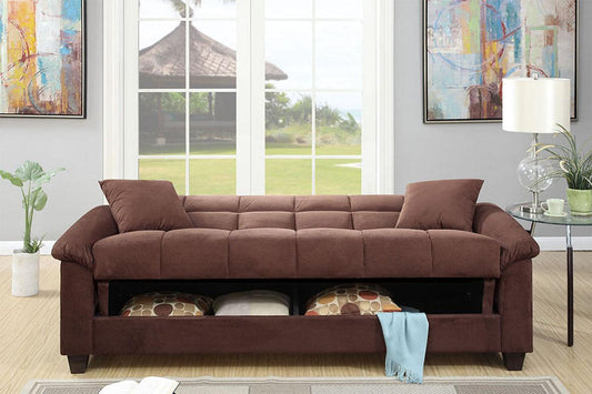 Dark Brown Futon With Flip up Compartment