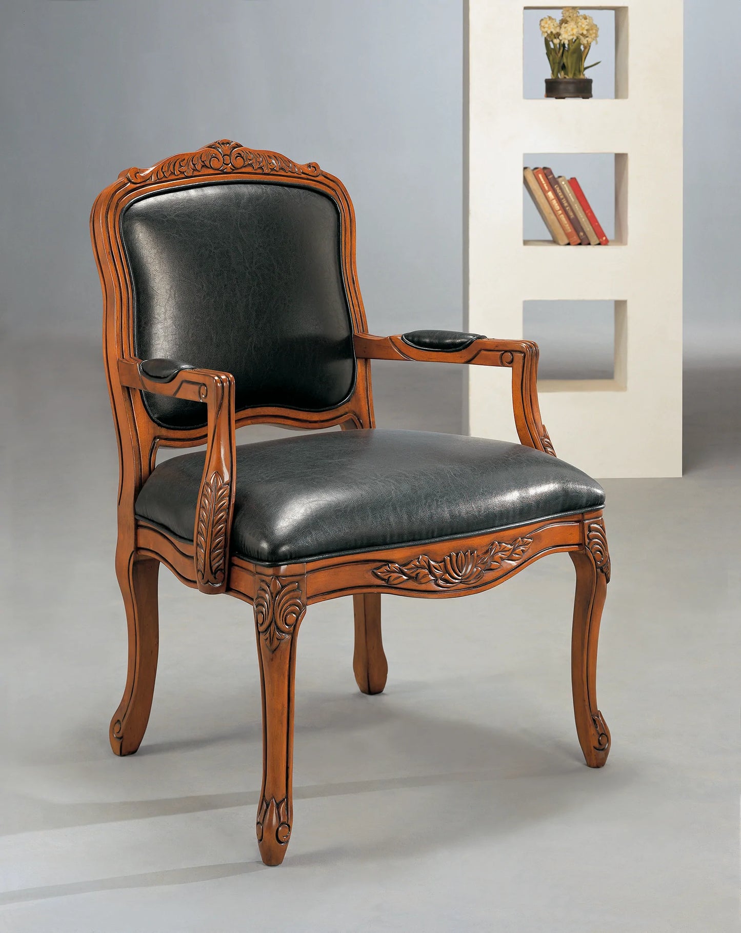 Espresso PU Cushion Accent Chair Product Description Accent Chair Cherry Wood Frame Espresso