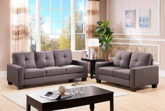 Charcoal Grey Linen Sofa & Loveseat Set Charcoal Grey