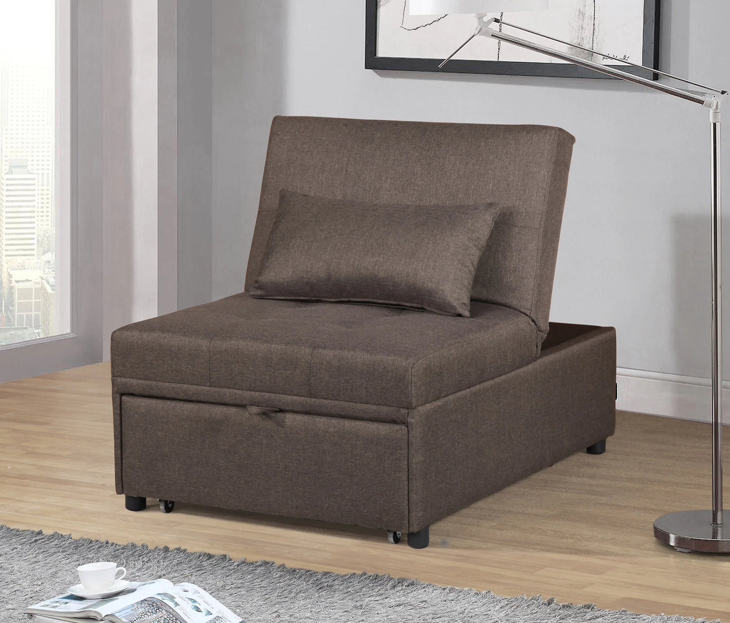 Single Adjustable Sofa Bed beige