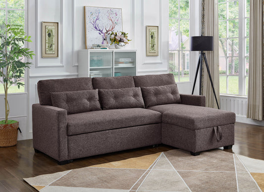 Sectional Sofa with Pull-out Sleeper & Chaise Storage