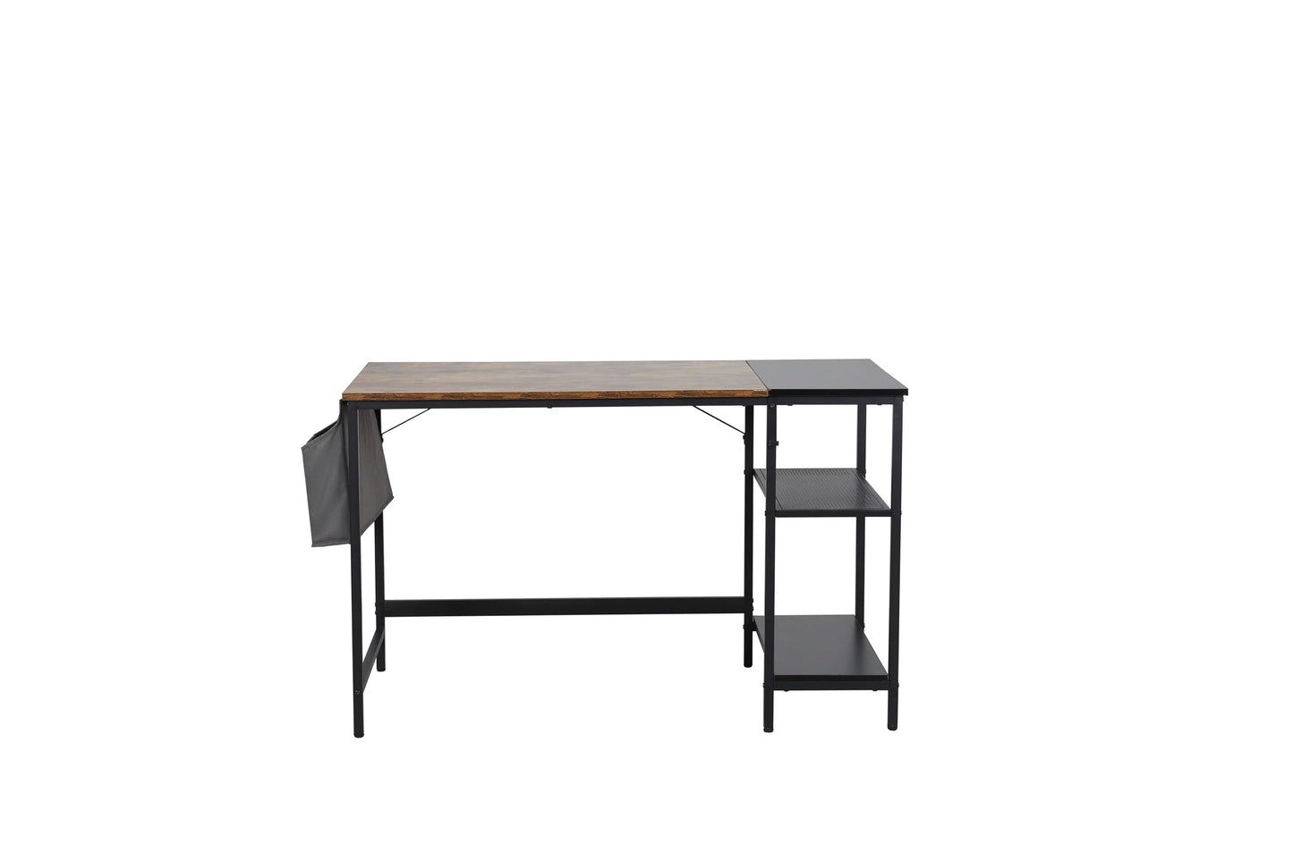 Desk with 2 Shelves Metal Legs