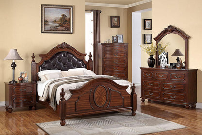 Eastern King Bed Pine Brown Finished