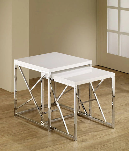 Nesting Tables with White Tops Large Table