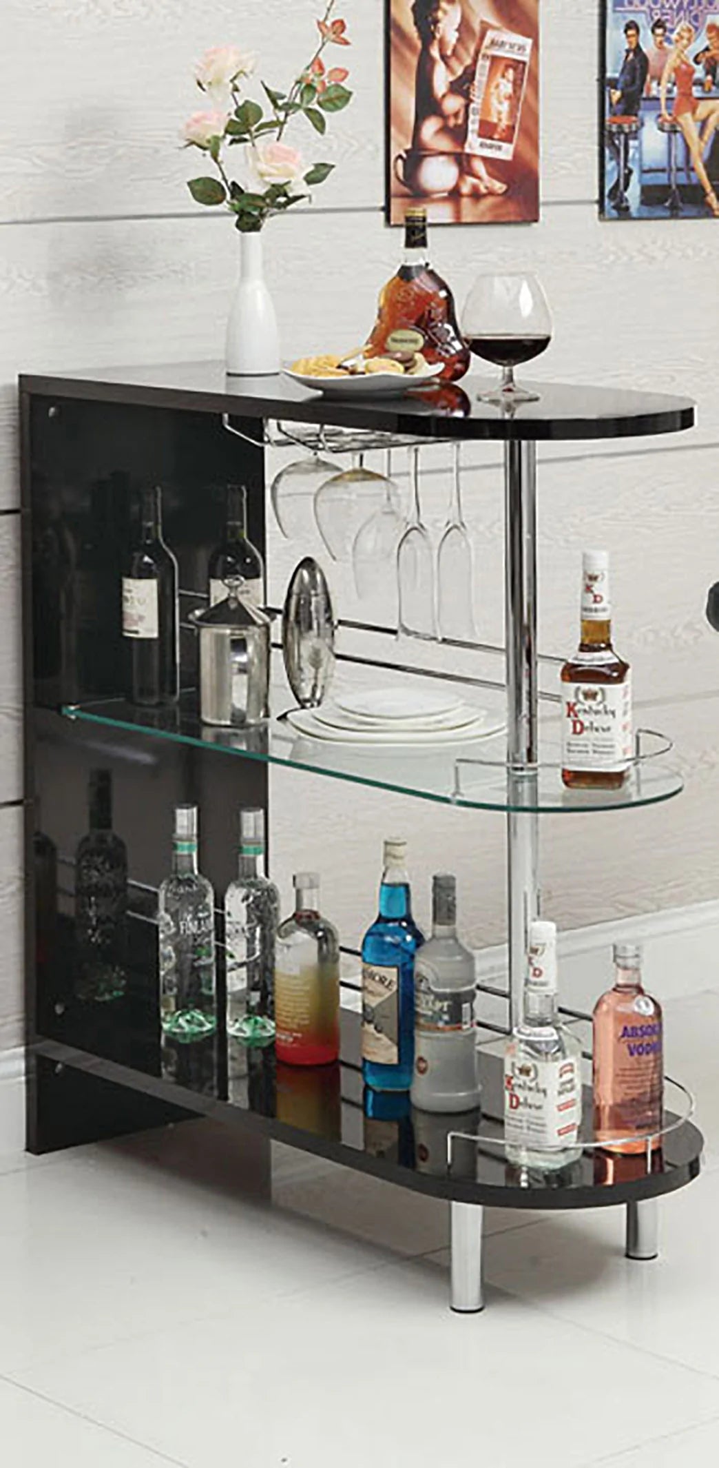 Bar Table Glossy White or Black