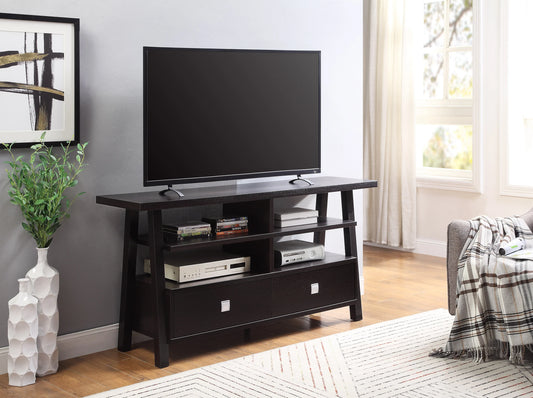 TV Stand 2 Drawers Comes in Espresso or Grey Finish