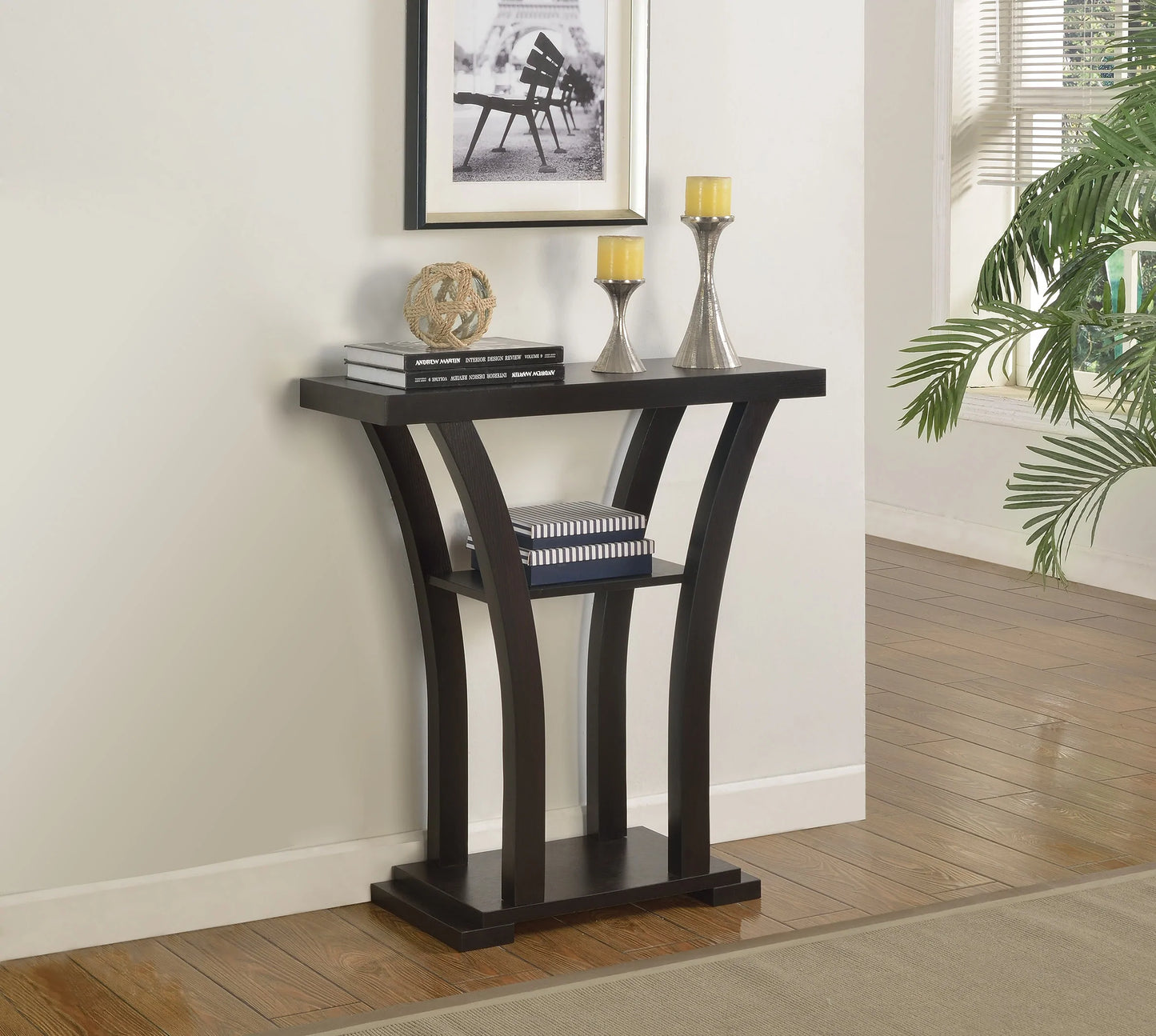 Console Table Comes in Espresso or Grey