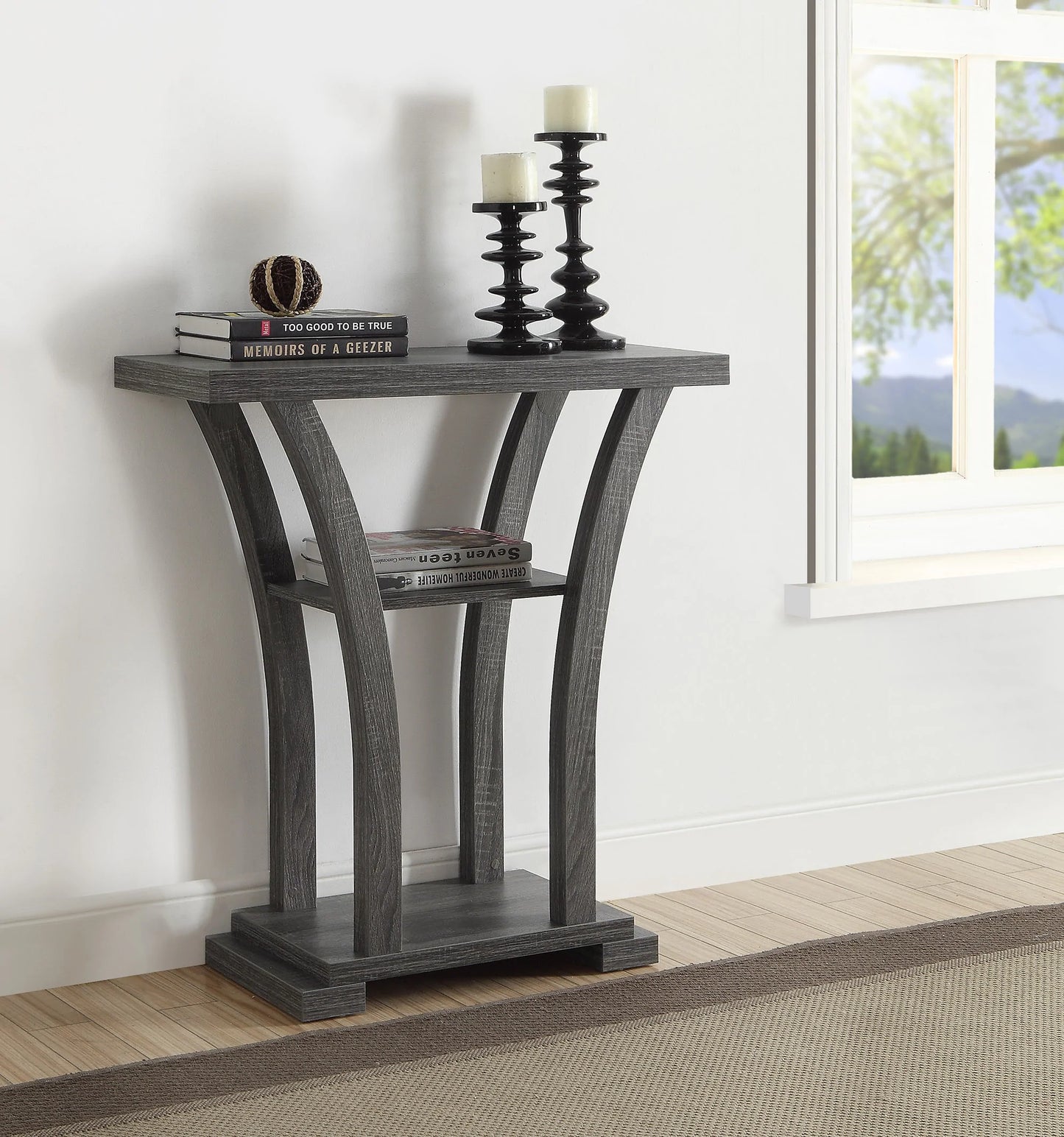 Console Table Comes in Espresso or Grey