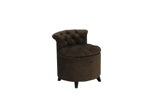 Brown Chair with Stowable Ottoman & Storage