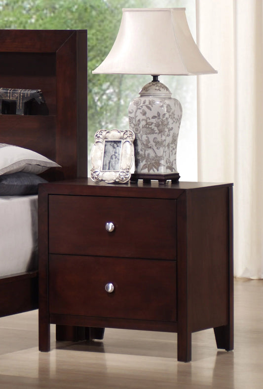 Night Stand / End Table Brown Cherry Finish - GracePalaceFurniture