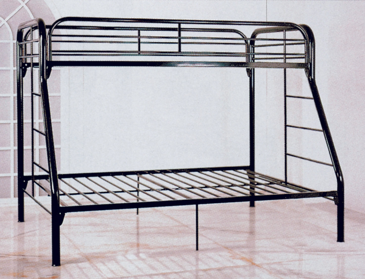 Twin / Full Metal Bunk Bed Black